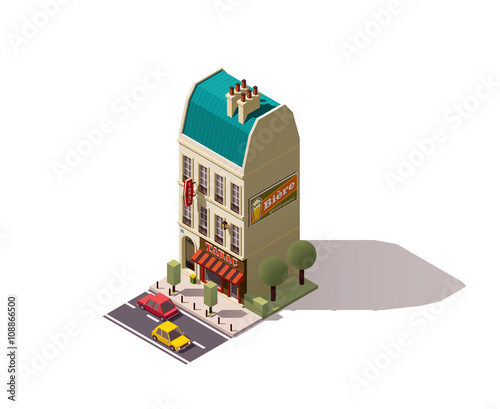 Vector isometric Paris building