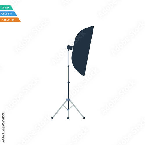 Flat design icon of softbox light in ui colors