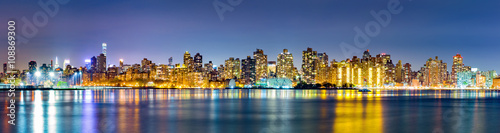 Manhattan Upper East side skyline panorama by night © mandritoiu