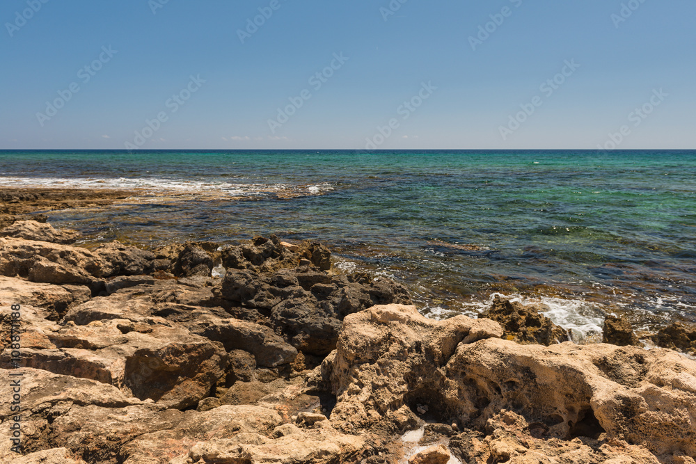 rocky shore of the Mediterranean Sea