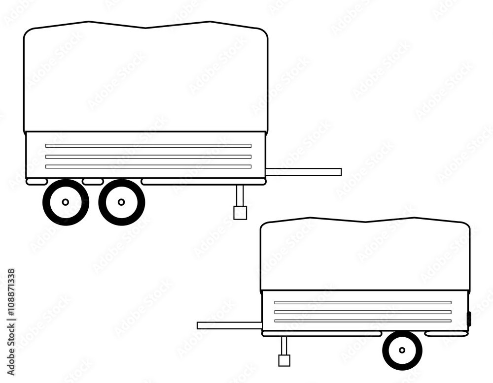  Car trailer icon vector