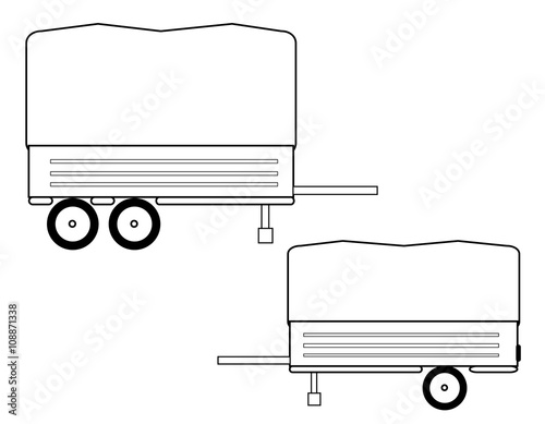  Car trailer icon vector