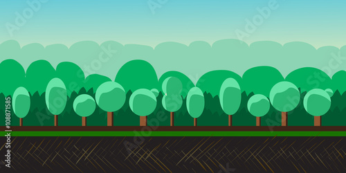 Nature landscape, background for games, trees.