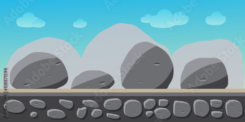 Nature landscape, background for games, stones.