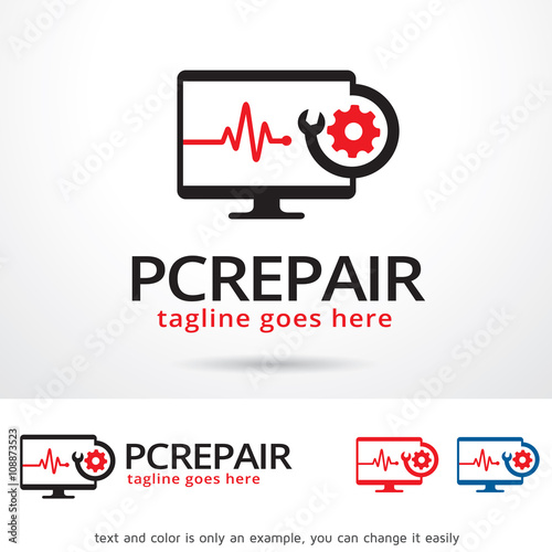 PC Repair Logo Template Design Vector