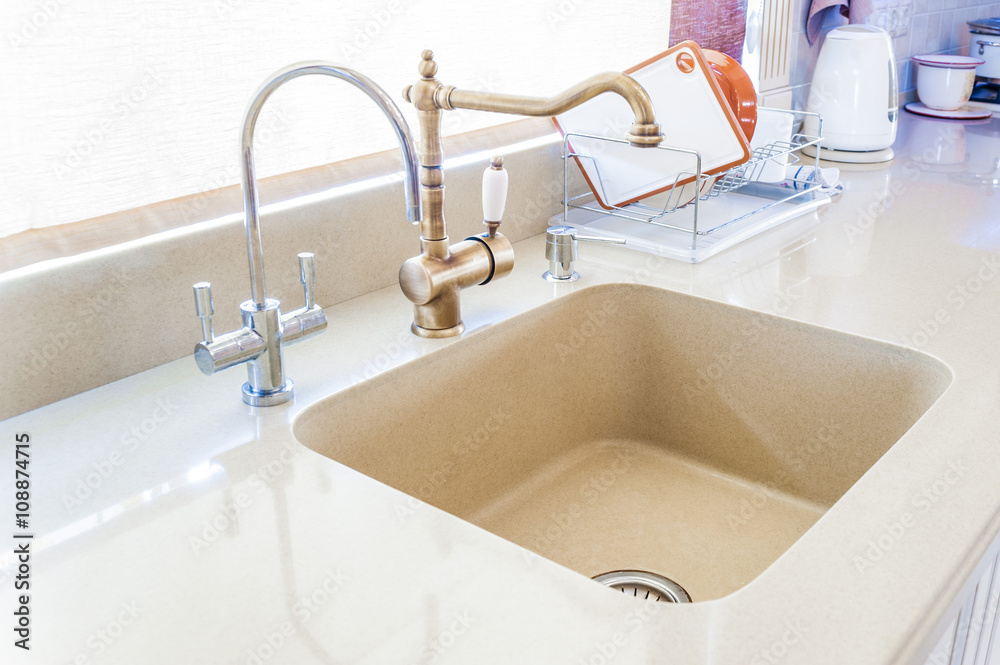 Fototapeta premium Marble countertop and sink