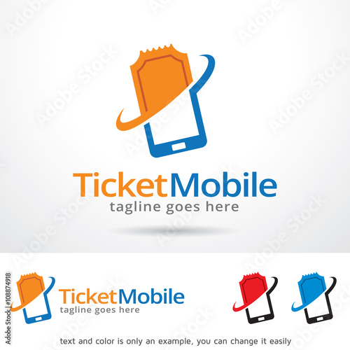 Ticket Mobile Logo Template Design Vector