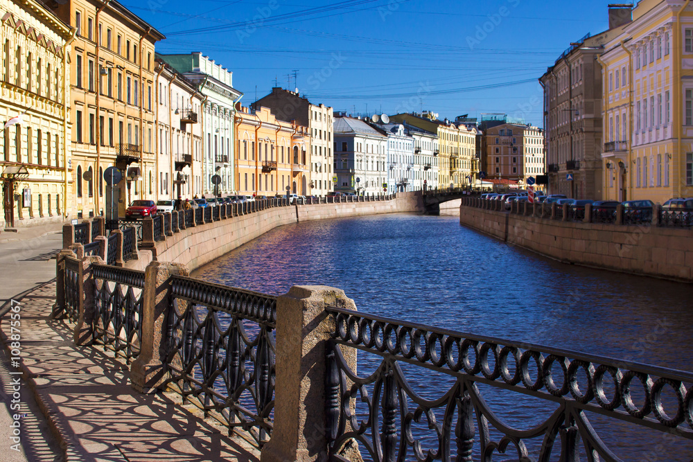 Embankment of the Moyka River in Saint Petersburg, Russia