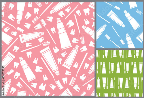 seamless pattern, dental pattern, tooth pattern, dentist pattern, medical pattern, dental background, tooth background, dentist background, dental seamless pattern, dental care instruments, toothbrush