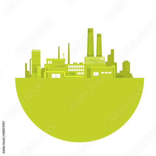 Silhouette Green Plant World Environment Day Factory Logo