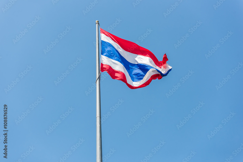 Thailand flag against blue sky background Thailand flag against blue sky background