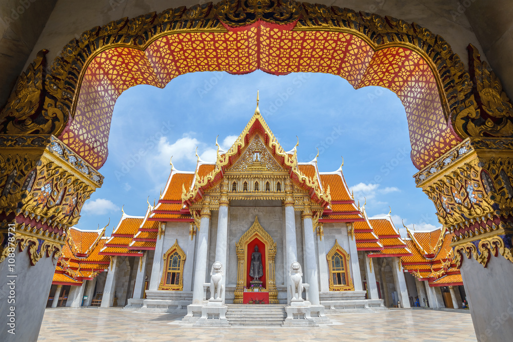 Obraz premium The Marble Temple or Wat Benchamabophit, Bangkok, Thailand