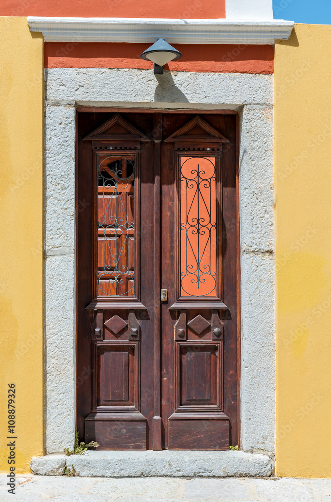 Fototapeta premium Front door in Symi island, Greece