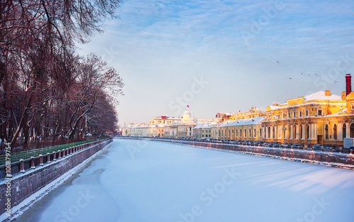 The river Fontanka in the winter. Saint Petersburg. Russia. © juliarumyantseva