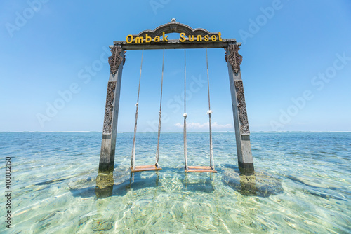 Ombak Sunset Swing at Gili Trawangan, Lombok Indonesia