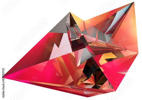 3D illustration of irregular polygonal object