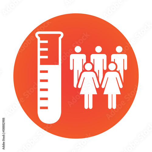 Medical Healthcare Icon with People Charting Disease or Scientific Discovery