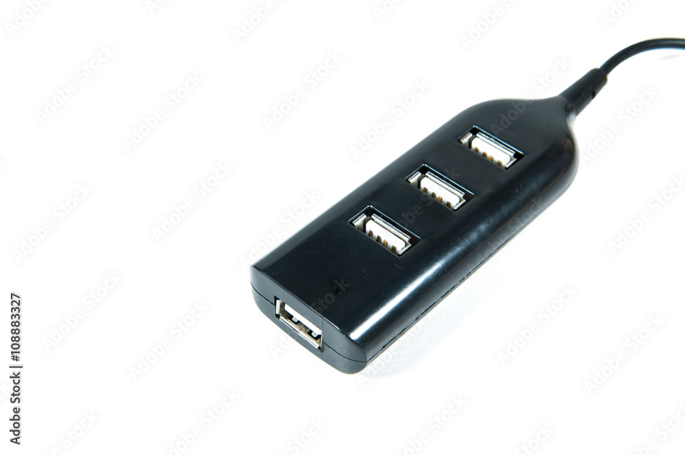 USB ports isolated on white background. USB ports isolated on white background.