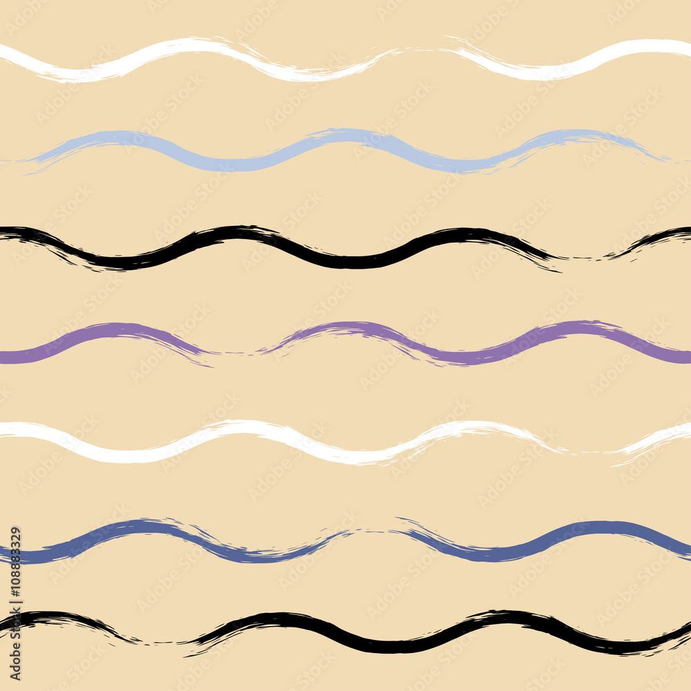 Cute vector geometric seamless pattern. Brush strokes, wavy lines. Hand drawn grunge texture. Abstract forms. Endless texture can be used for printing onto fabric or paper Cute vector geometric seamless pattern. Brush strokes, wavy lines. Hand drawn grunge texture. Abstract forms. Endless texture can be used for printing onto fabric or paper