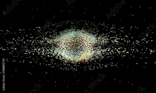 Slika na platnu 3D illustration of blowup digital galaxy