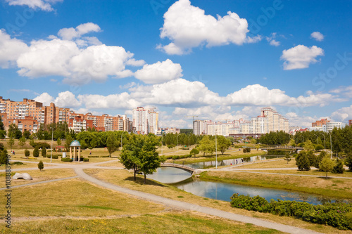 Park and river in Minsk, Belarus