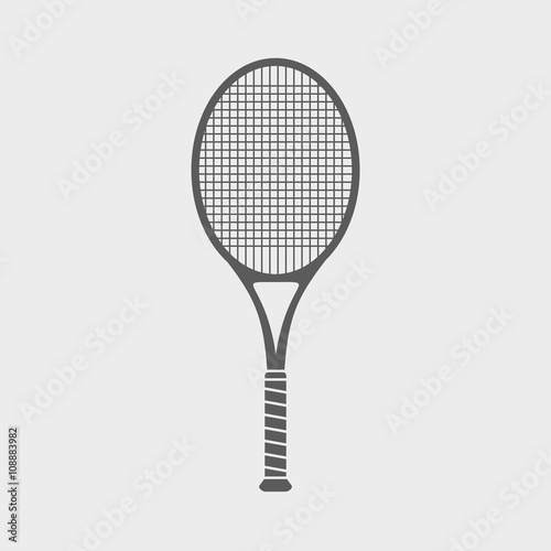 Canvas Print Sign or icon with great tennis racket on light background