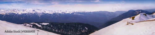 snow-covered tops of mountains panorama