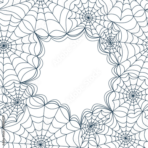 Card template with spiders web, seamless. Vector