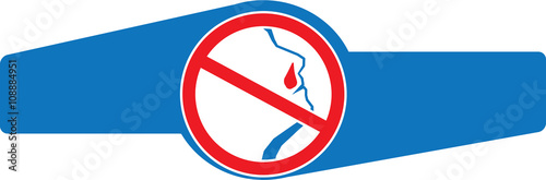 Red stop sign with Man with Bleeding Nose. Vector illustration