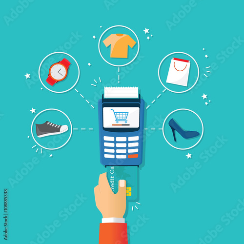 Принти на полотні credit card payment vector illustration