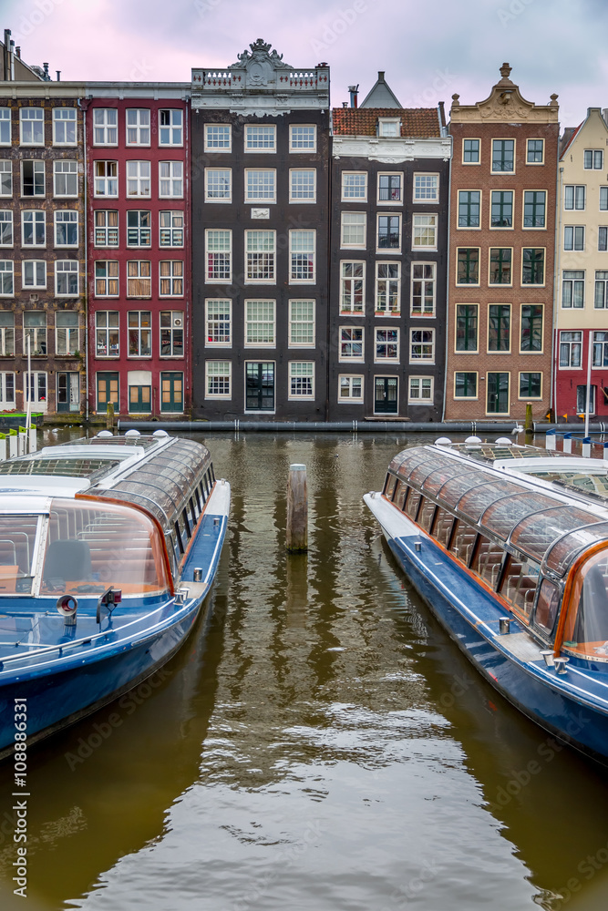 Amsterdam canal boats.