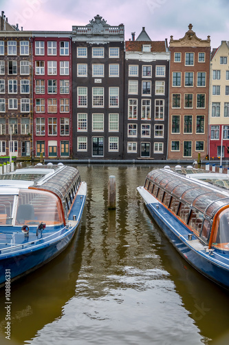 Amsterdam canal boats.