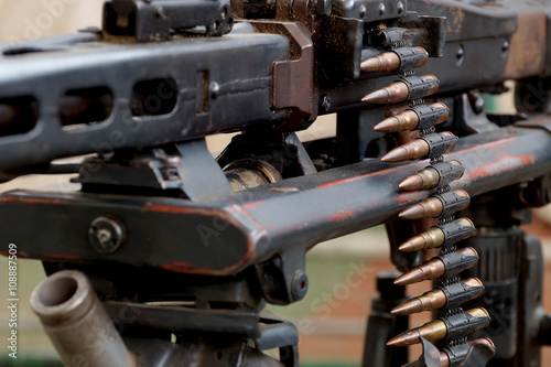 Machine-gun tape with bullets