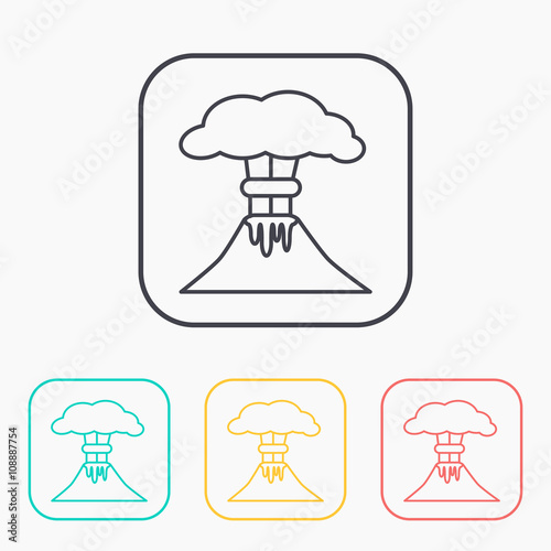 volcano mountain erupting icon