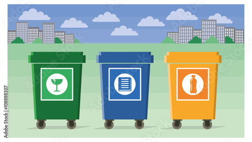 separate garbage bins