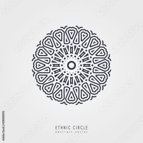 Ethnic mystical pattern with triangle and circles. 