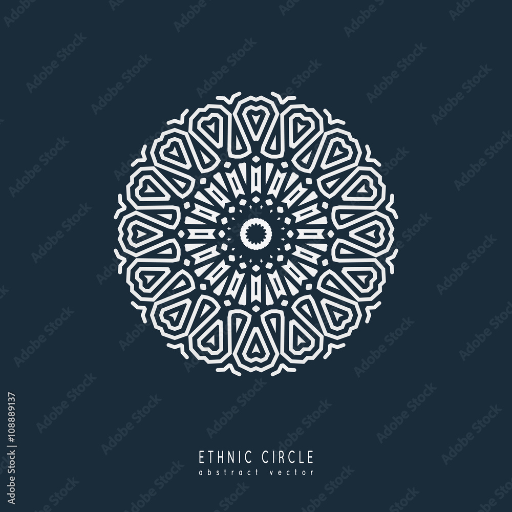 Ethnic mystical pattern with triangle and circles. Ethnic mystical pattern with triangle and circles.