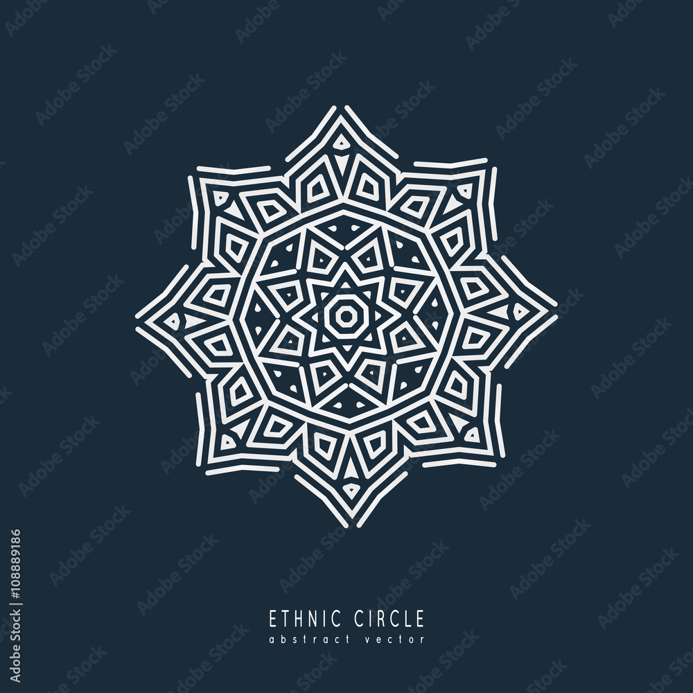Ethnic mystical pattern with triangle and circles. Ethnic mystical pattern with triangle and circles.
