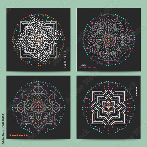 Trendy hipster colored circle, bright philosophical symbol