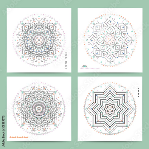 Trendy hipster colored circle, bright philosophical symbol