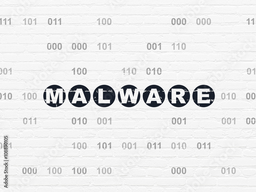 Security concept  Malware on wall background