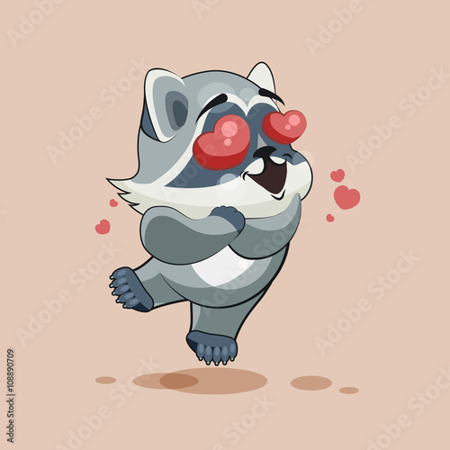 Raccoon cub in love