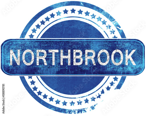 northbrook grunge blue stamp. Isolated on white. photo