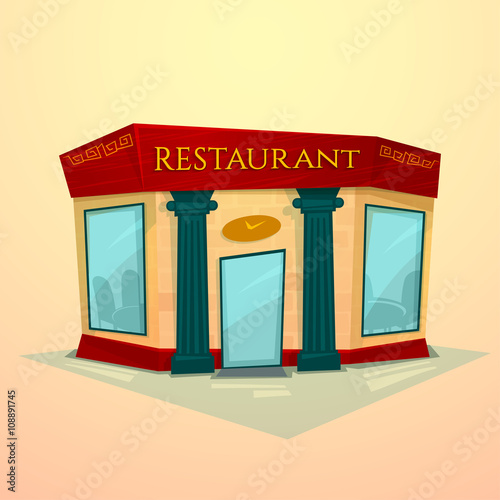 Facade restaurant, vector illustration