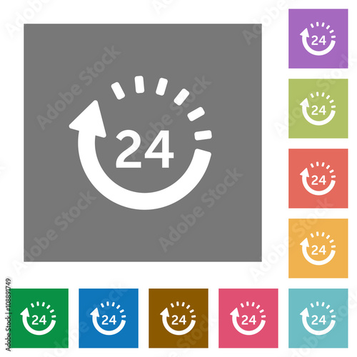 One day delivery square flat icons