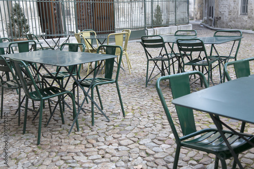 Cafe Tables and Chairs in St Pierre Square, Avignon © kevers