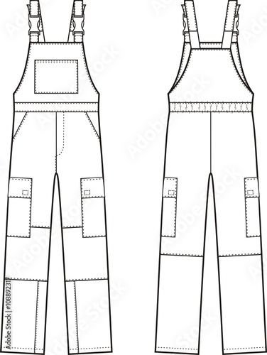 Work overalls. Front and back