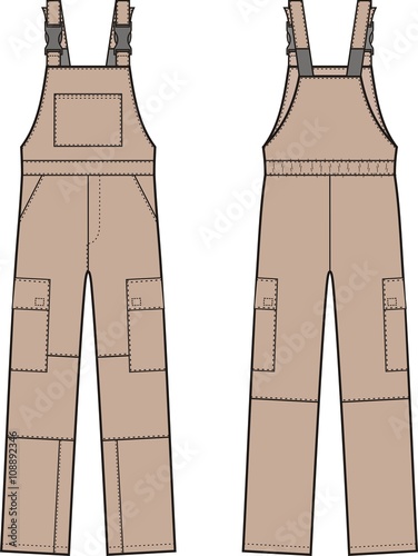 Work overalls. Front and back
