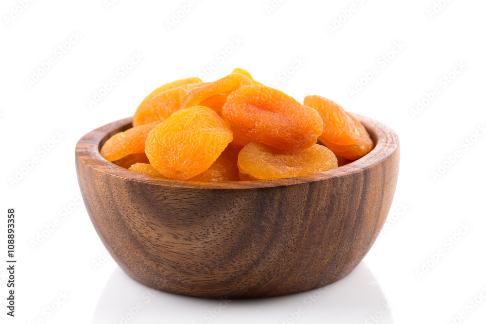 Dried apricots on white background Dried apricots on white background