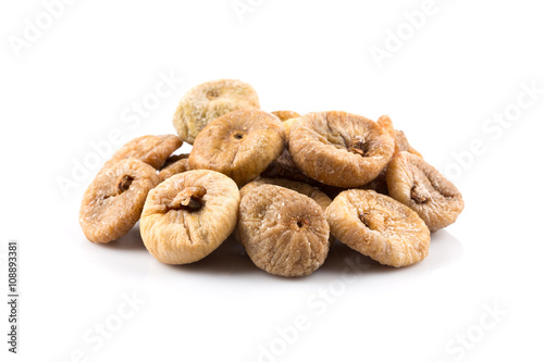 Dried Figs on white background